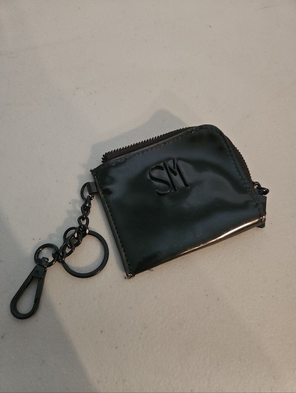 Steve Madden Black Key & Card Holder with SM Logo